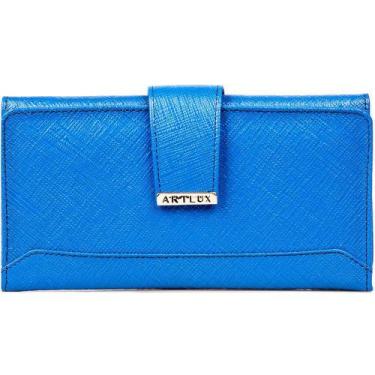 Imagem de Carteira Feminina em Couro Artlux 510, Azul