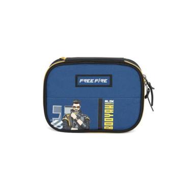 Imagem de Estojo box escolar free fire infantil juvenil et49787ff luxcel, AZUL