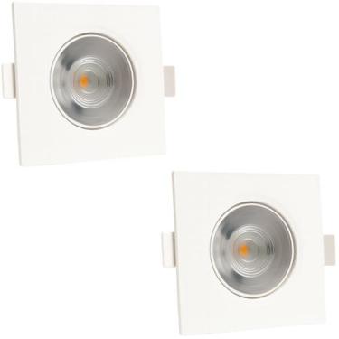 Imagem de Kit 2 Spot Embutir Led Quadrado Direcionável 5W 4000K Bivolt - Design 