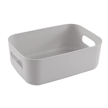 Imagem de Cesta de Armazenamento Plástico com Alça Prática Design Empilhável - PP para Organização na Cozinha Geladeira Armário Banheiro Mesa Escritório