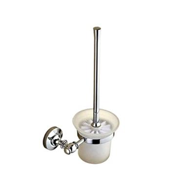 Imagem de Conjunto de escova de vaso sanitário e suporte, suporte de escova de vaso sanitário para banheiro, ferramentas de limpeza, ferramentas de limpeza (prata)