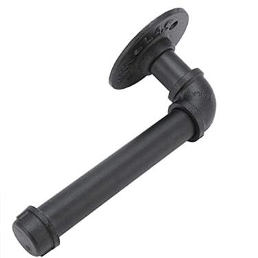 Imagem de 3FLQOOPP Suporte de rolo de papel higiênico, suporte de papel higiênico, suporte de papel higiênico design de tubulação de banheiro prateleira de rolo retrô suporte de toalha de ferro