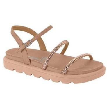 Imagem de Sandália Rasteira Papete Feminina Strass Brilho Flat Tratorada Confortável-Feminino