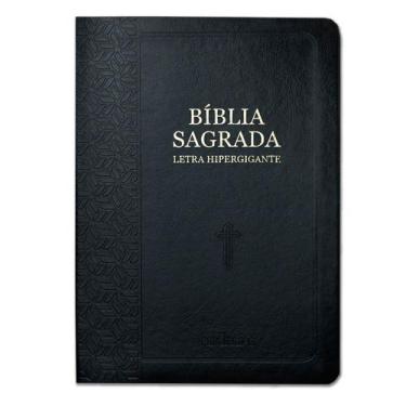 Imagem de Bíblia Sagrada letra Hipergigante Capa Pu Luxo com Índice E Harpa - Pr