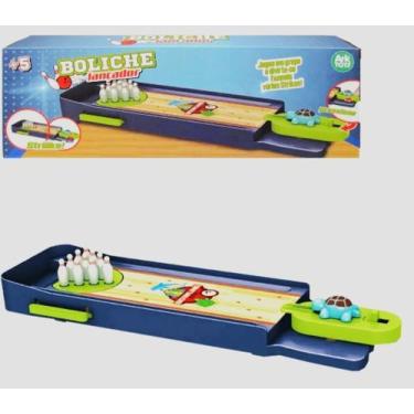 Imagem de Jogo Mini Boliche de Mesa Brinquedo Divertido com Lançador - Arktoys