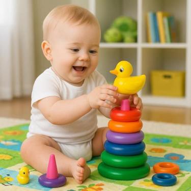 Imagem de Patinho Didático Brinquedos para Bebês acima de 1 ano - Pica Pau Brinq