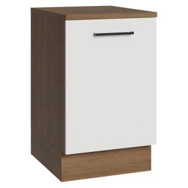 Imagem de Balcão de Cozinha 50cm 1 Porta Rustic/branco Agata Madesa