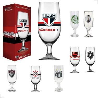 Imagem de Taça de Cerveja Copo Chopp Times de Futebol Licenciado Oficial 300ml -