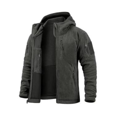 Imagem de Jaqueta Tática Masculina De Inverno Quente Com Zíper Completo, Multibo