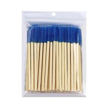 Imagem de Escovas De Máscara Com Cabo De Bambu 50 Peças, Escovas Para Extensão D