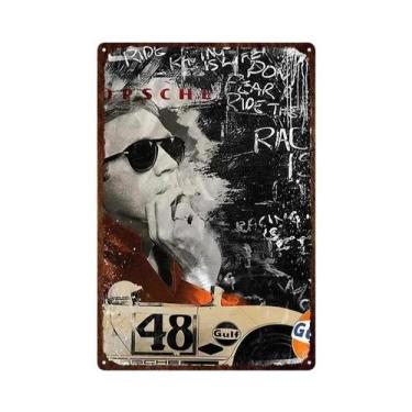 Imagem de Placa De Metal Vintage Gulf Gasoline: Decoração De Parede Para Garagem