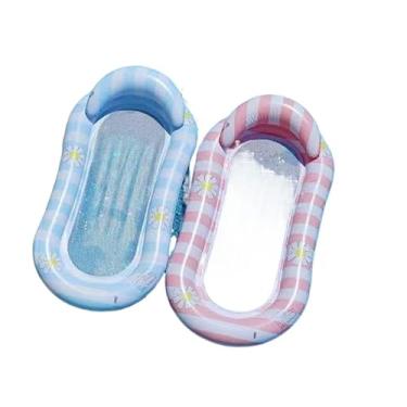 Imagem de Boia Inflável para Piscina Adulto com Assento em Tela, Colchão Flutuante Leve para Relaxar no Verão (Melancia, Retangular)