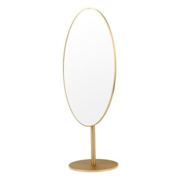 Imagem de Espelho de maquiagem cosmético de aço inoxidável - Espelho de maquiagem de mesa para balcão de joalheria e uso pessoal - Design resistente e elegante para aplicação de beleza impecável