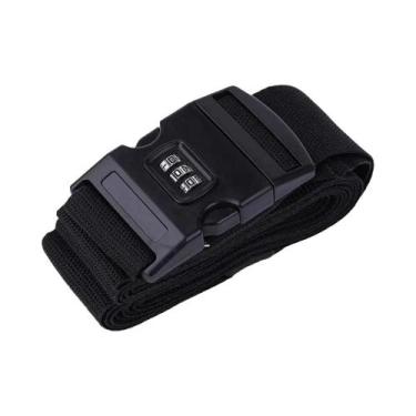 Imagem de Cinta De Bagagem Ajustável Com Cadeado De Senha Antifurto Para Viagem 