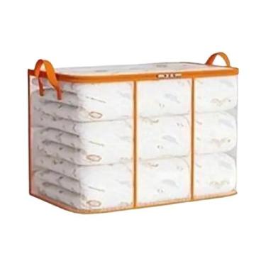 Imagem de Saco Organizador Transparente Dobrável De Plástico Com Zíper Para Roup