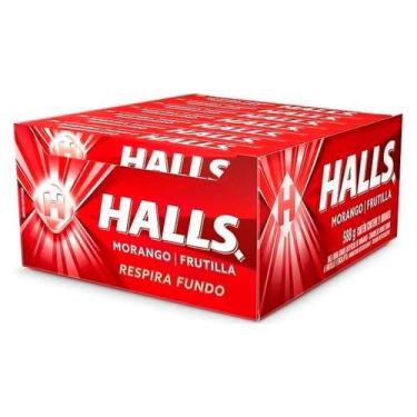 Imagem de Drops Morango Novo Formato Halls 588Gr c/21 unid. - Adams