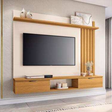 Imagem de Painel Para Tv até 55 Lets Com Detalhe Em Ripado E 2 Portas - HB MOVEI