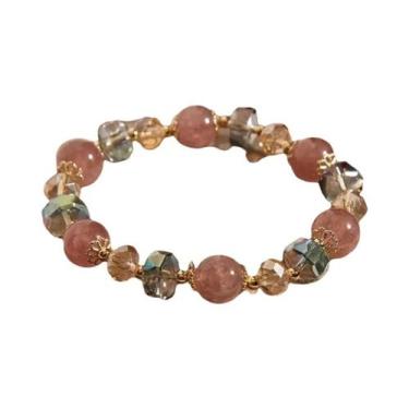 Imagem de Pulseira De Cristal Com Pedras Preciosas Unissex, Estilo Fashion E Fof