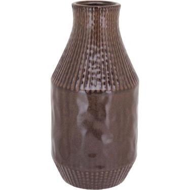 Imagem de Vaso Decorativo Enfeite Casa Cerâmica 29x14x14cm Marrom
