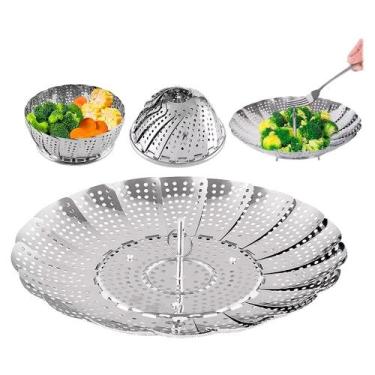 Imagem de Cesto de Cozimento a Vapor para Cozinhar Legumes Aço Inox 26cm Haüskra
