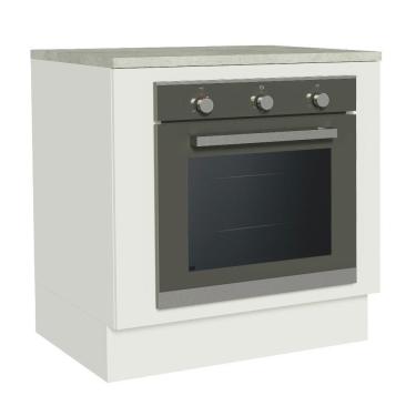 Imagem de Balcão Para Forno De Embutir 80 X 60 Cm Com Tampo Branco Agata, Glamy, Stella Madesa Branco