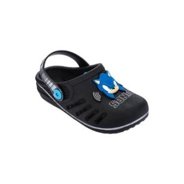 Imagem de Babuche Infantil Grendene Kids Sonic Speed - PRETO - 31-Masculino