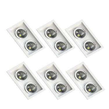 Imagem de 6 Spot Embutir Recuo Save Energy Duplo Par30 E27 Branco