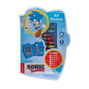 Imagem de Kit Pintura Artístico Sonic Hedgehog Infantil 24 Peças - Leo&Leo