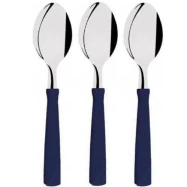 Imagem de Conjunto 3 Colheres Chá Sobremesa Tramontina Inox New Kolor