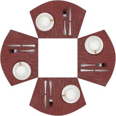 Imagem de Placemat SHACOS Wedge, conjunto de 4 cores vermelhas bordô, 30x45 cm