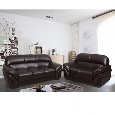 Imagem de Conjunto Sofá 3 e 2 Lugares Classico material sintético Marrom Lisboa 
