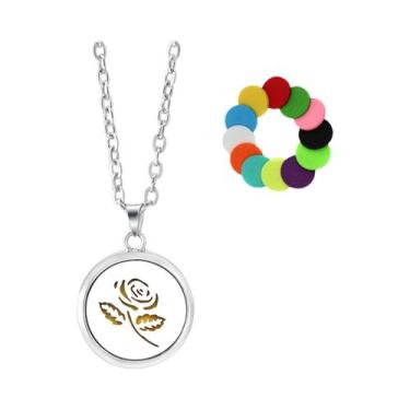 Imagem de Colar Difusor De Óleo Essencial Em Aço Inoxidável Para Mulheres, Pinge