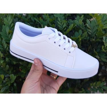 Imagem de Tênis Feminino Casual Liso - 1031 Branco