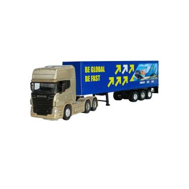 Imagem de Caminhão Scania Baú 1:64 Welly Bege