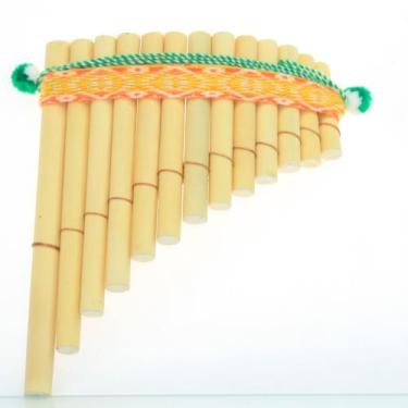 Imagem de Flauta Pan Peruana Artesanal Sopro Bambu Encurvada - Trends
