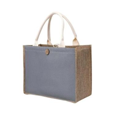 Imagem de Bolsa De Compras Feminina De Grande Capacidade Em Cor Sólida De Imitaç