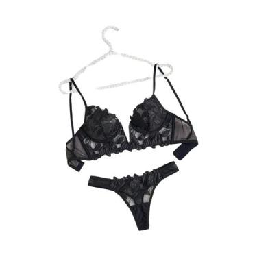 Imagem de Conjunto De Calcinhas Sexy Floral Para O Dia Dos Namorados, Lingerie C