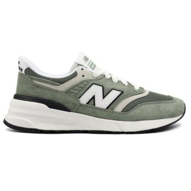Imagem de Tênis New Balance 997r Unissex, 41, Verde musgo, Branco