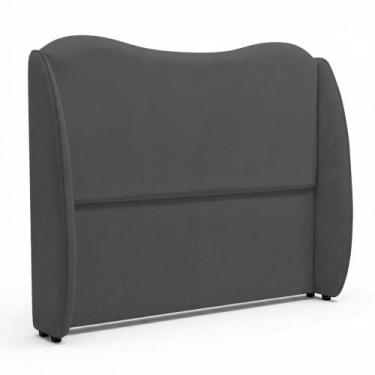 Imagem de Cabeceira Orgânica Para Cama Box King Size Luma 195cm Bouclê Cinza Esc