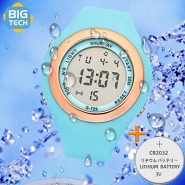 Imagem de Relógio Digital Feminino Esportivo  Azul = bateria - Tudo em Caixa