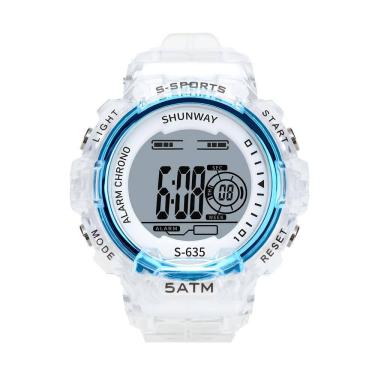 Imagem de Relógio Digital Esportivo Transparente Azul - Tudo em Caixa