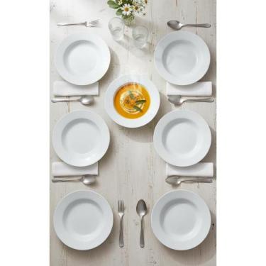 Imagem de Pratos Fundos 6 Pçs Branco 23cm - Duráveis e Elegantes - Congratulatio