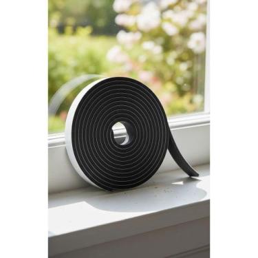 Imagem de Fita Veda Porta Espuma Adesiva 10m P/ Frestas Preto 11x6mm - Congratul
