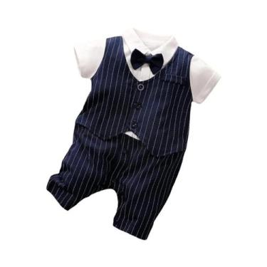 Imagem de Macacão De Algodão Estilo Cavalheiro Para Bebês, Meninos E Meninas De 