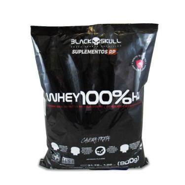 Imagem de Whey Black Skull 100% HD Refil 900g Caveira Preta Original, Baunilha, 