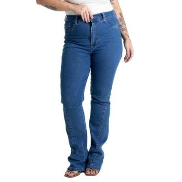 Imagem de Calça Jeans Sawary Plus Size Bootcut - 281005 - Azul médio 50, Azul, 5