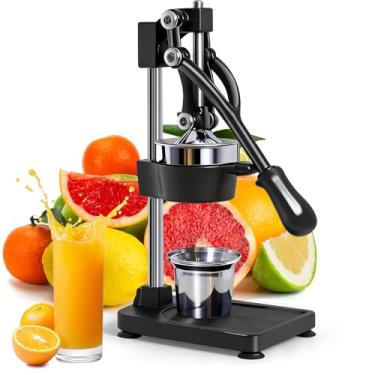 Imagem de Espremedor manual de frutas cítricas de ferro fundido, prensa manual comercial, espremedor de bancada resistente para suco de limão e laranja fresco, estável quando pressionado, fácil de usar e limpar