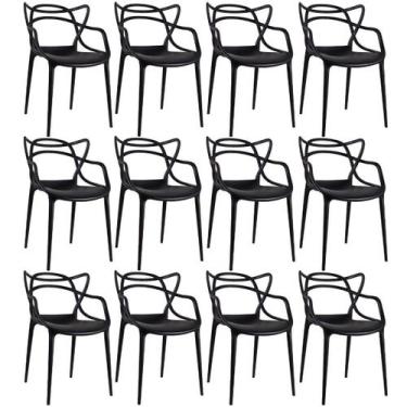 Imagem de Laraz Home Decor, Kit 12 Cadeiras Masters Allegra - Preto