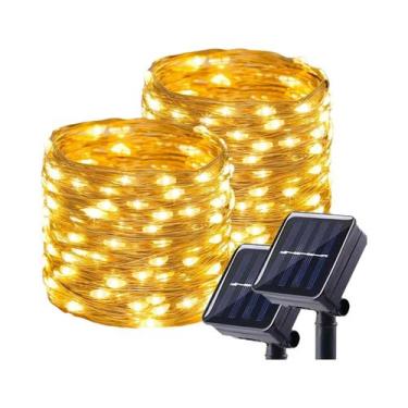 Imagem de Luzes De Cordão À Prova d'Água Com Energia Solar, 8 Modos, 2 Peças, De