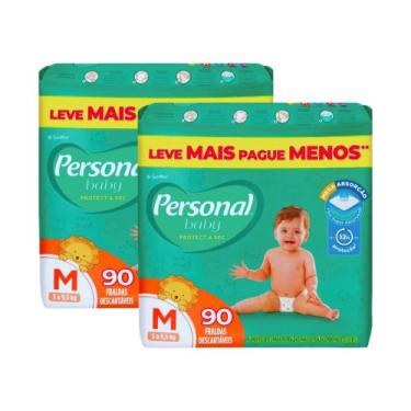 Imagem de KIT 2 PCT Fraldas Descartavel Personal Giga Tamanho M Com 90 Unidades